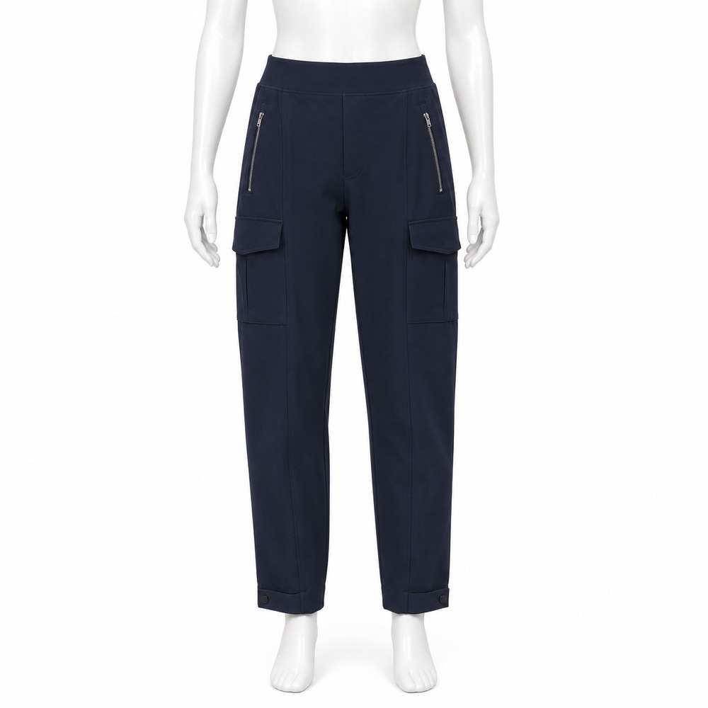 Athleta Endless High Rise Cargo Pants Women's 6 Navy Blue Pull On Hiking Travel